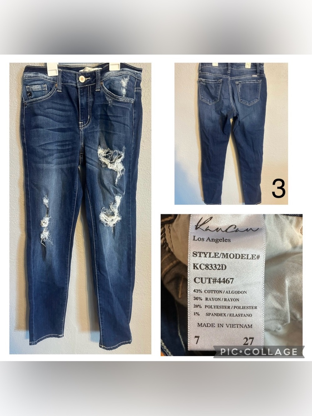 KanCan Blue Ripped Skinny Jeans